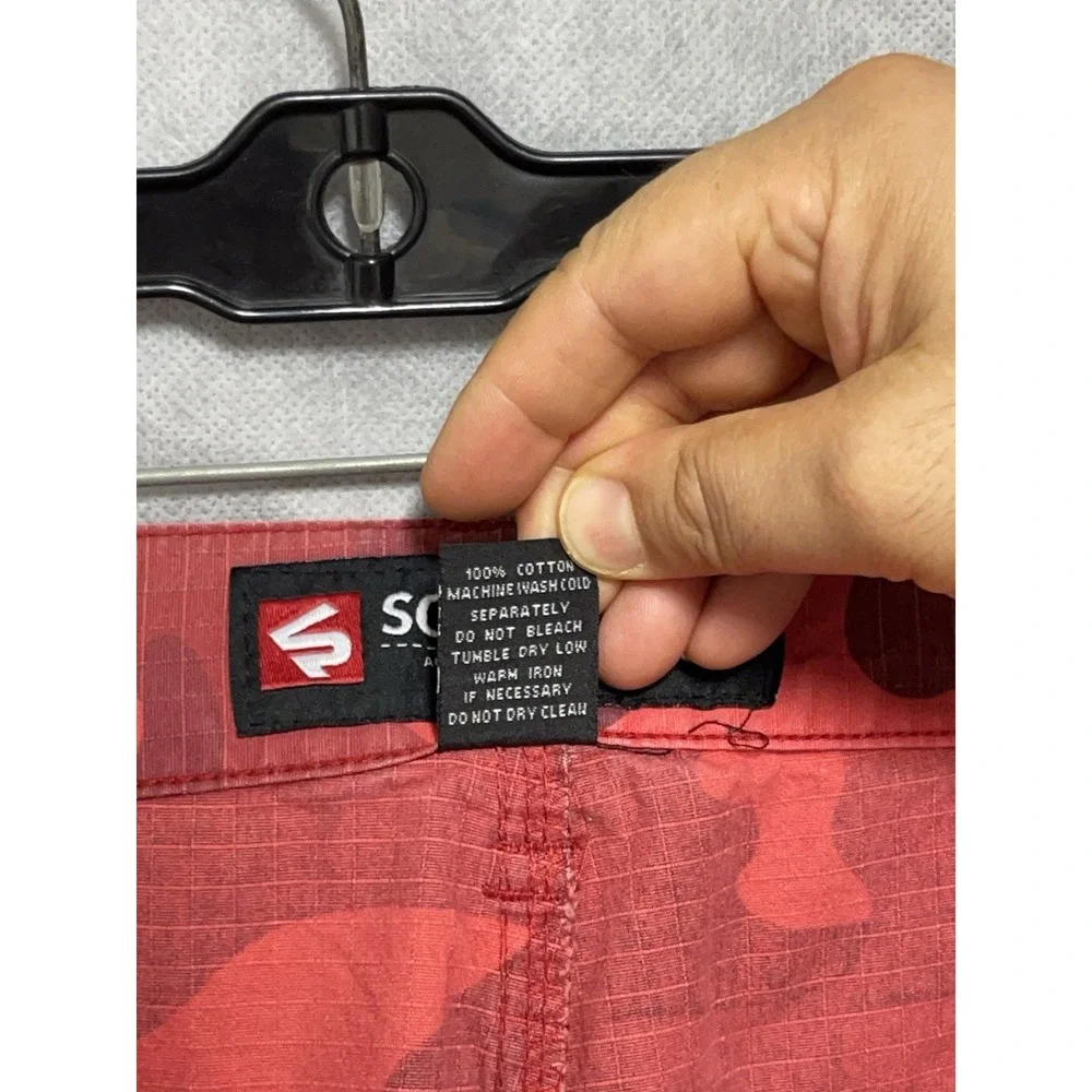 Southpole Shorts Men's 36 Red Camo Ripstop Cargo Red Label Utility Casual 12
